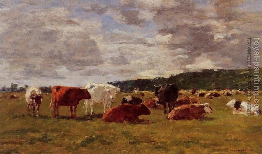 Eugene Boudin : Pasture at Deauville